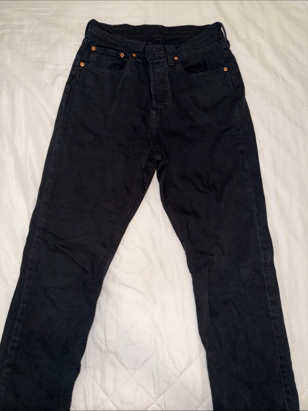 Levi's Black High-Rise Straight Leg Jeans